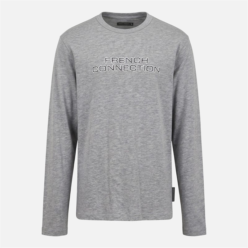 French Connection Boys Unit Three Pack Long Sleeve T-Shirts Marine/Light Grey Melange/Khaki - Image 2