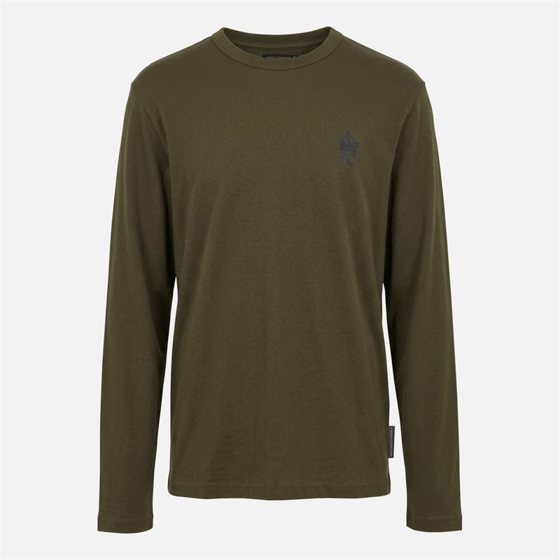 French Connection Boys Unit Three Pack Long Sleeve T-Shirts Marine/Light Grey Melange/Khaki - Image 3