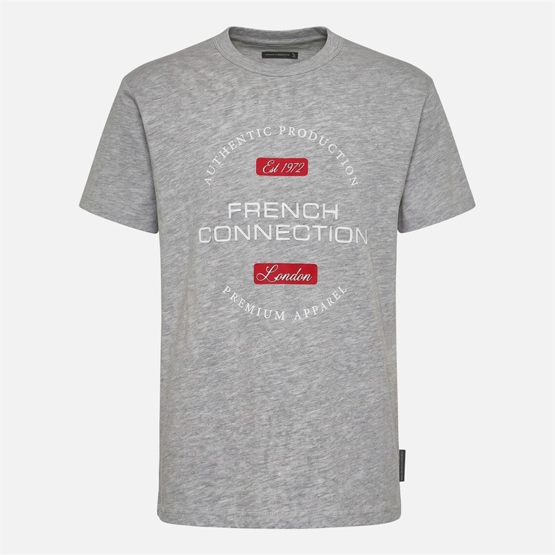 French Connection Boys Selecto Three Pack T-Shirts Light Grey Melange/Black/Tricolore - Image 2