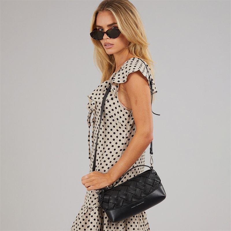 French Connection Womens Weave Bag Black - Image 2