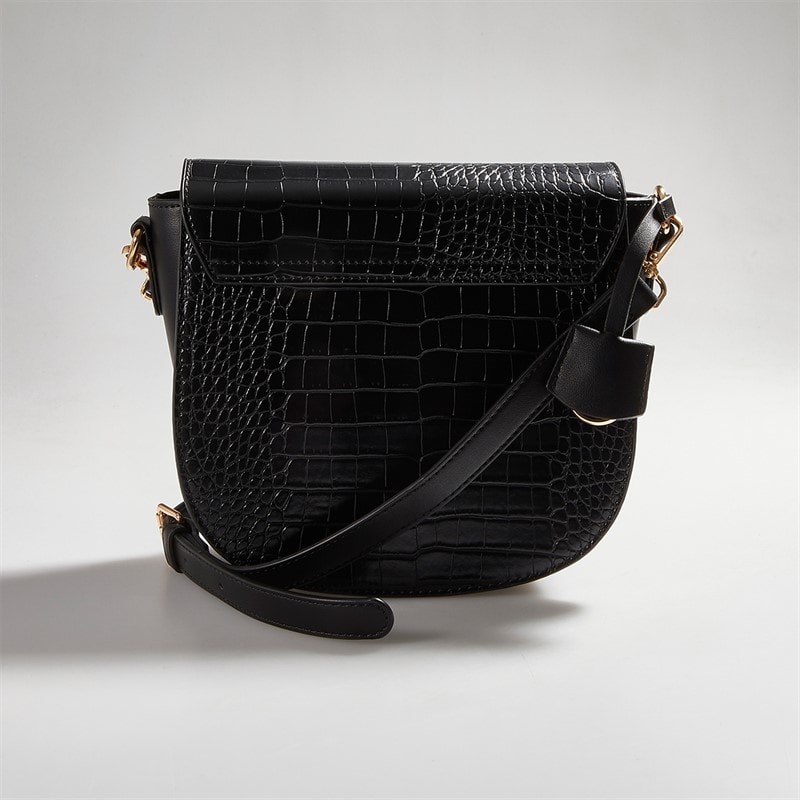 French Connection Womens Moon Crocodile Bag Black - Image 5