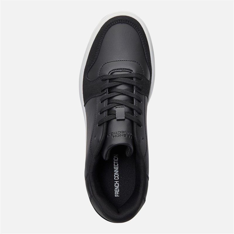 French Connection Mens Hybrid Court Trainers Black/White - Image 4