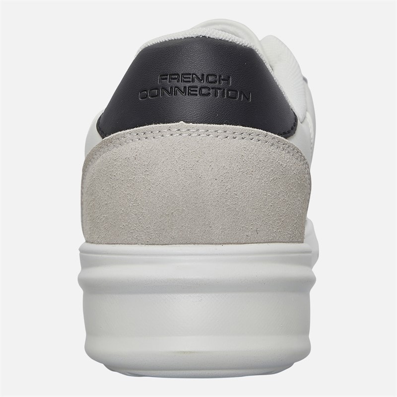 French Connection Mens Hybrid Court Trainers White/Black - Image 3