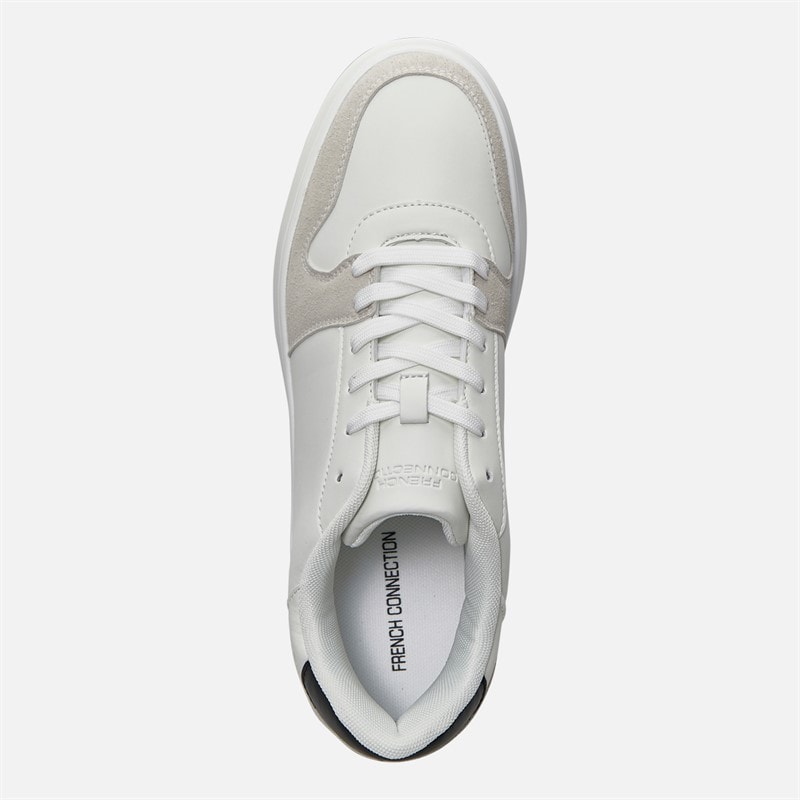 French Connection Mens Hybrid Court Trainers White/Black - Image 4