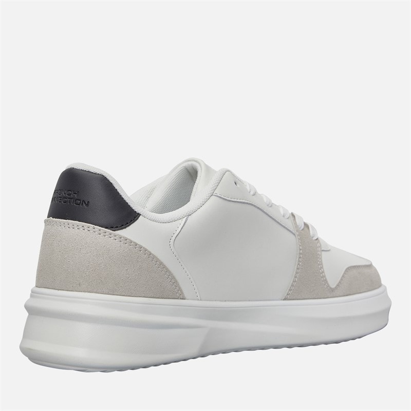 French Connection Mens Hybrid Court Trainers White/Black - Image 5
