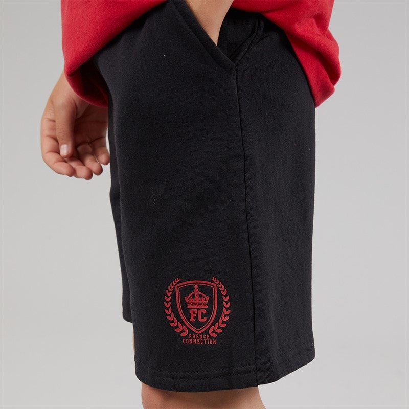French Connection Boys Heritage T-Shirt And Shorts Set Red/Black - Image 5