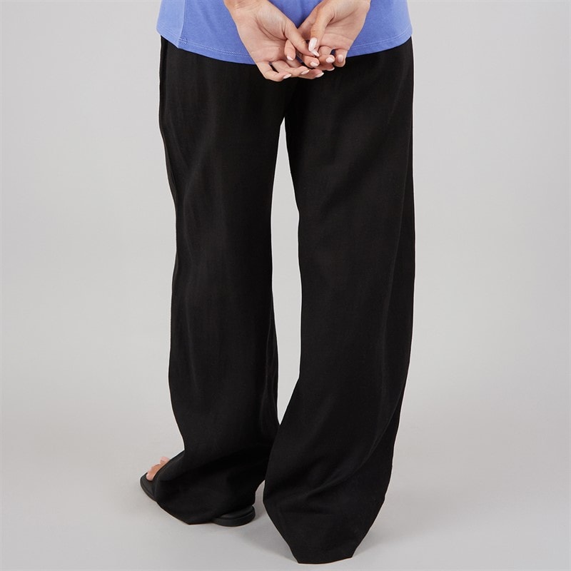 French Connection Womens Linen Blend Tie Trousers Black - Image 2