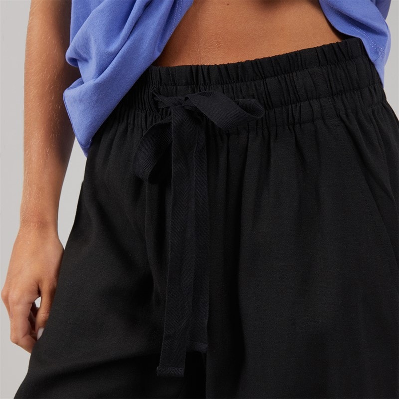 French Connection Womens Linen Blend Tie Trousers Black - Image 3