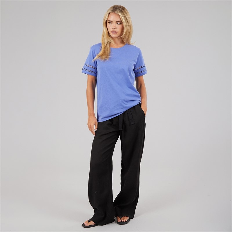French Connection Womens Crochet T-Shirt Baja Blue - Image 3