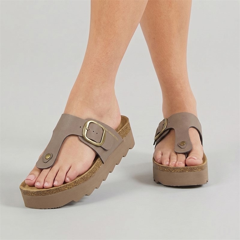 French Connection Womens Toe Post Sandals Mocha - Image 1