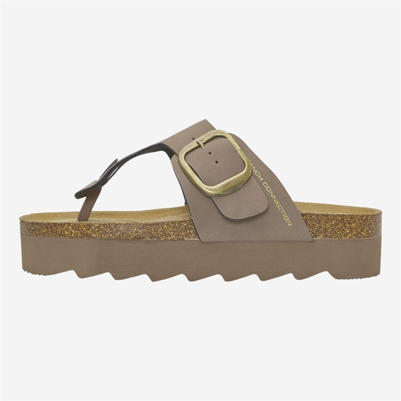 French Connection Womens Toe Post Sandals Mocha - Image 2