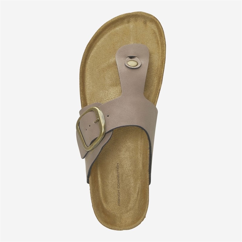 French Connection Womens Toe Post Sandals Mocha - Image 4