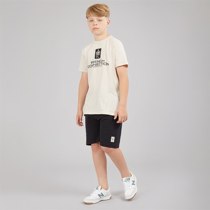 French Connection Boys T-Shirt And Shorts Set Stone/Black - Image 3