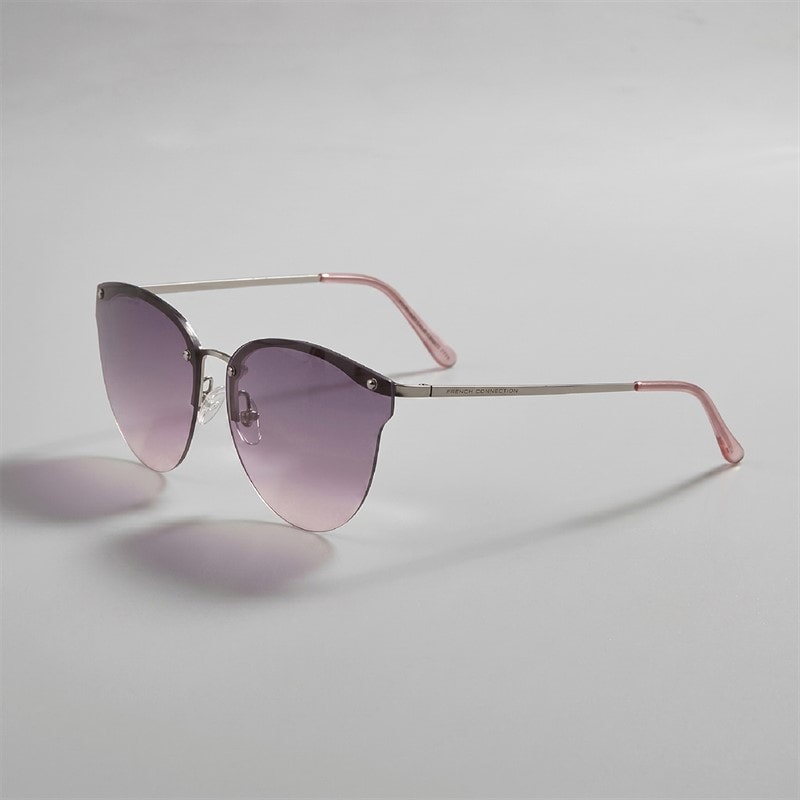 French Connection Womens Cat Eye Rimless Sunglasses Multi