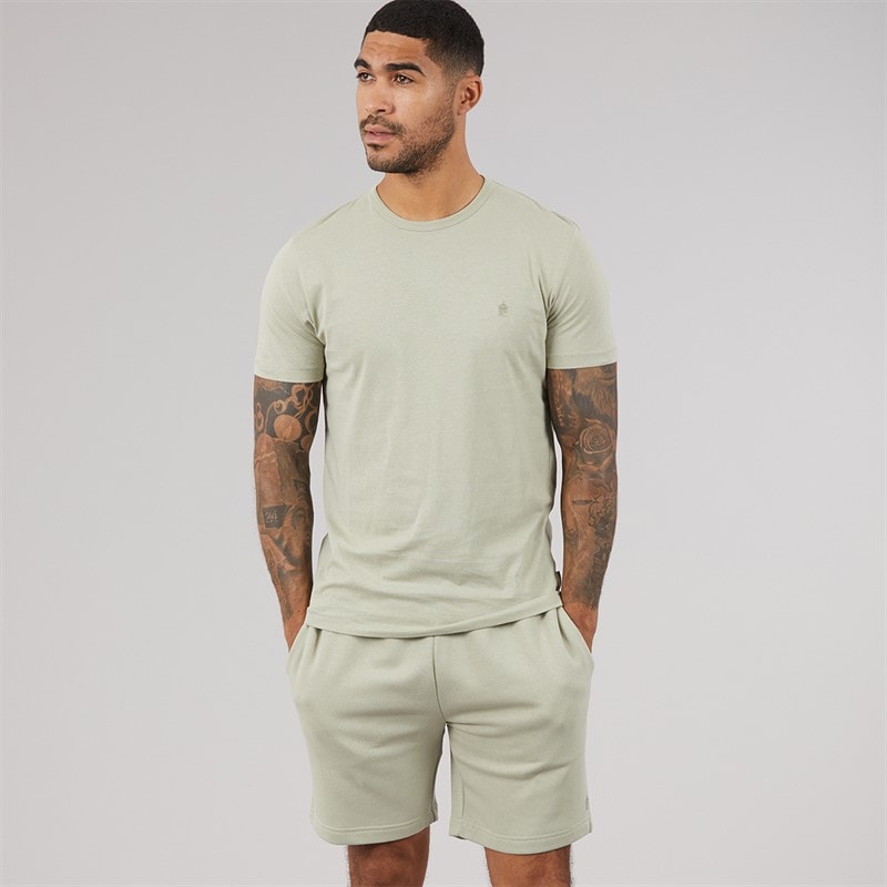French Connection Mens T-Shirt And Shorts Set Sage - Image 1
