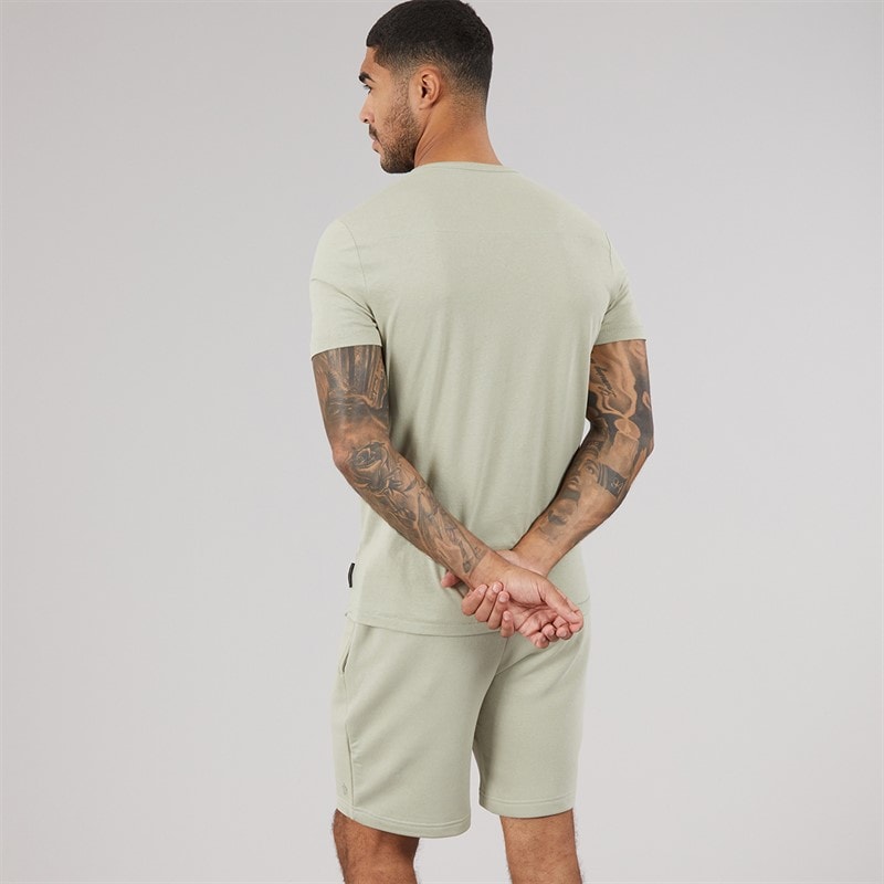 French Connection Mens T-Shirt And Shorts Set Sage - Image 2