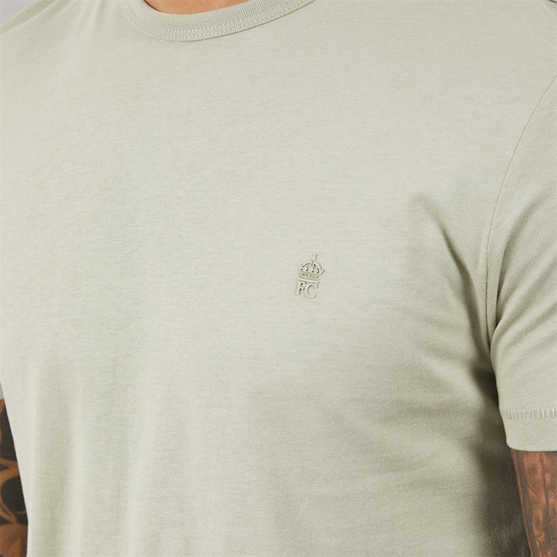 French Connection Mens T-Shirt And Shorts Set Sage - Image 3
