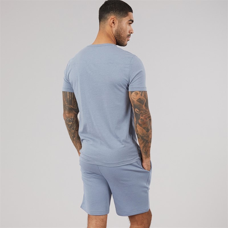 French Connection Mens T-Shirt And Shorts Set Light Blue Mel - Image 2