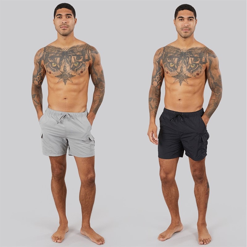 French Connection Mens Two Pack Combat Swim Shorts Marine/Light Grey Marine/Lgt Grey - Image 3
