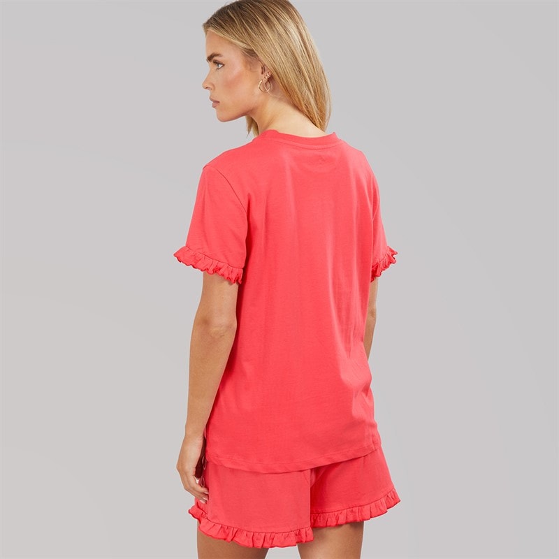 French Connection Womens Cute As Shorts And T-Shirt Pyjama Set Hot Pink - Image 2
