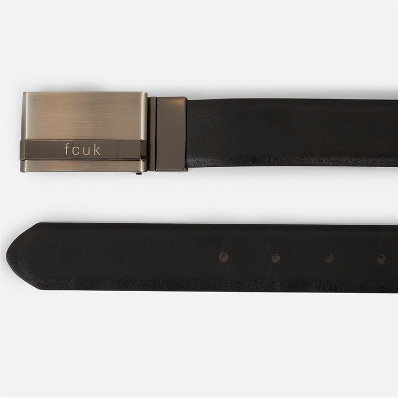 French Connection Mens FCUK Reversible Buckle Belt Black/Brown - Image 2