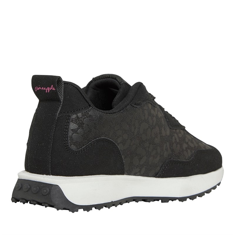 Pineapple Junior Girls Leopard Trainers Black Leopard/Pink - Image 5