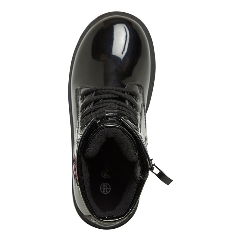 Pineapple Infant Girls Star Boots Black Patent - Image 4