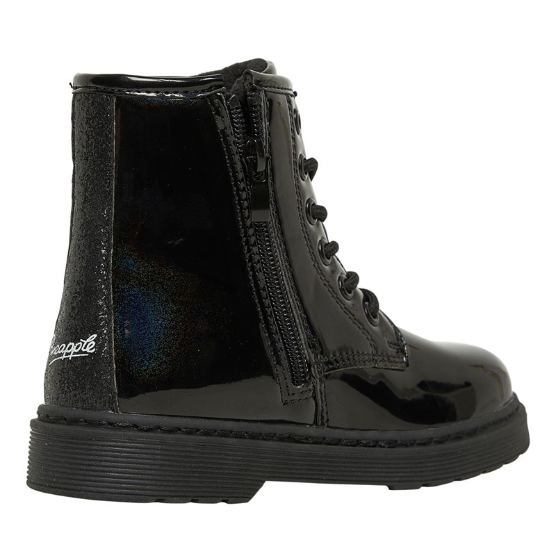 Pineapple Infant Girls Star Boots Black Patent - Image 5