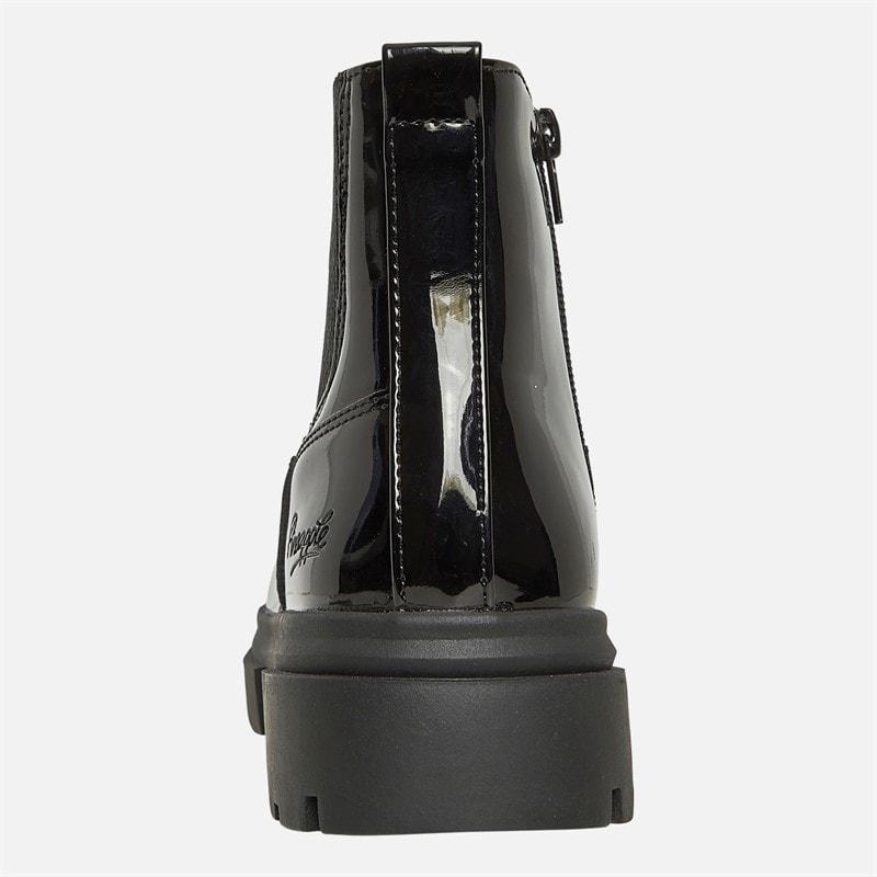 Pineapple Girls Chunky Chelsea Boots Black Patent - Image 3