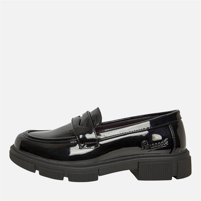 Pineapple Junior Girls Chunky Loafers Black Patent