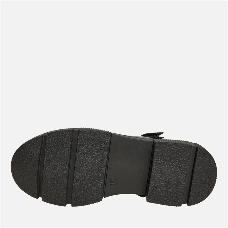 Pineapple Junior Girls Chunky Mary Jane Shoes Black Patent - Image 2