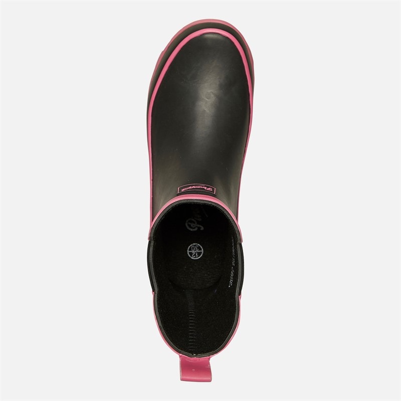 Pineapple Junior Girls Chelsea Boot Wellies Black/Fuschia - Image 4
