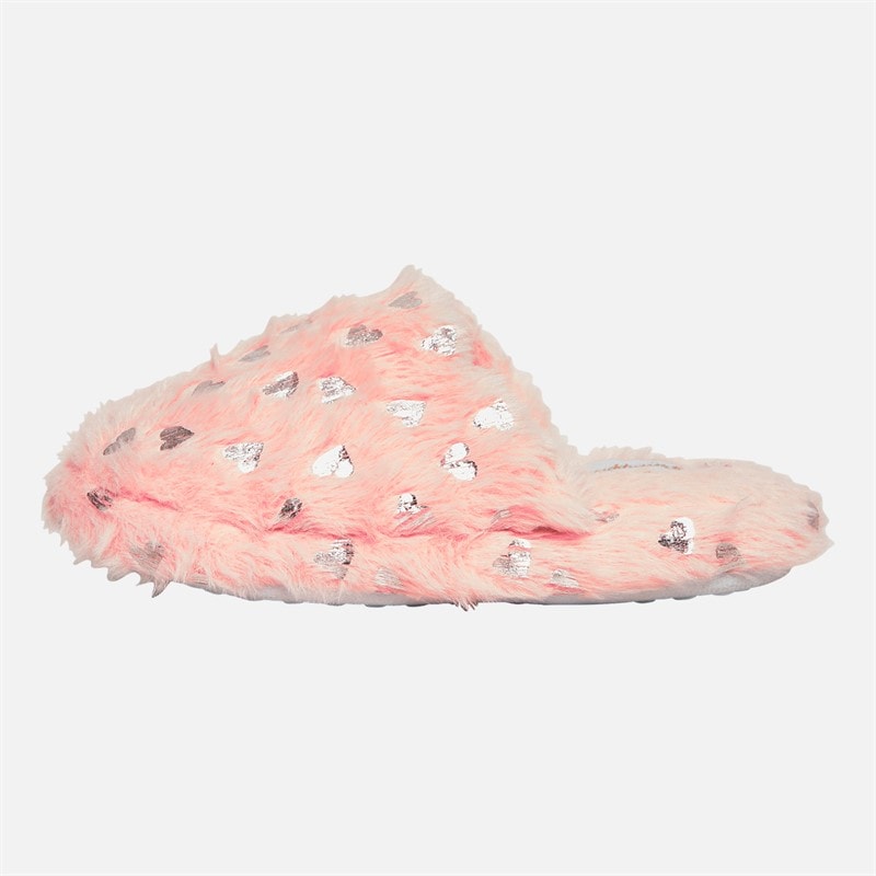 Pineapple Infant Girls Heart Mule Slippers Pink - Image 2