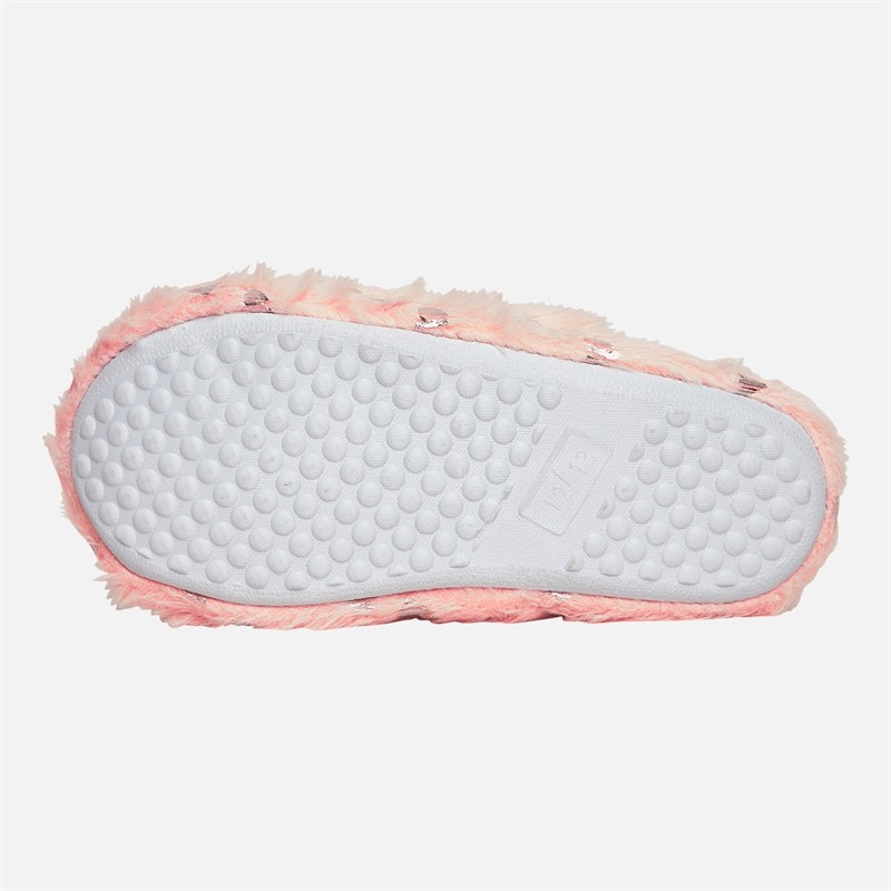 Pineapple Infant Girls Heart Mule Slippers Pink - Image 3
