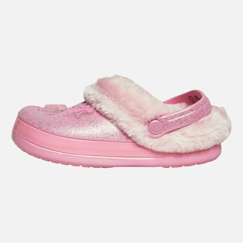 Pineapple Girls Fur Lined Clog Slippers Pink - Image 2