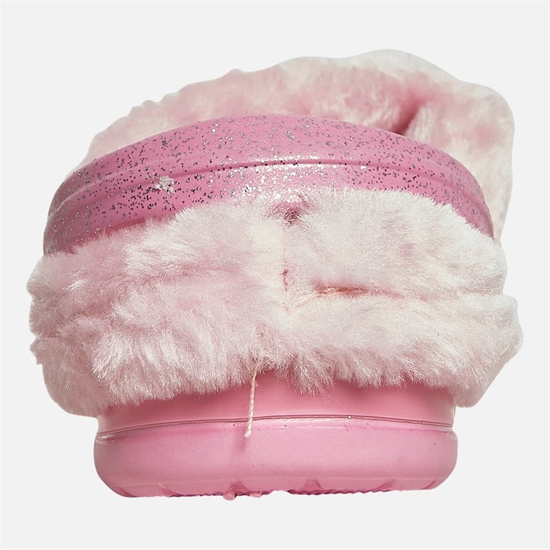 Pineapple Girls Fur Lined Clog Slippers Pink - Image 4