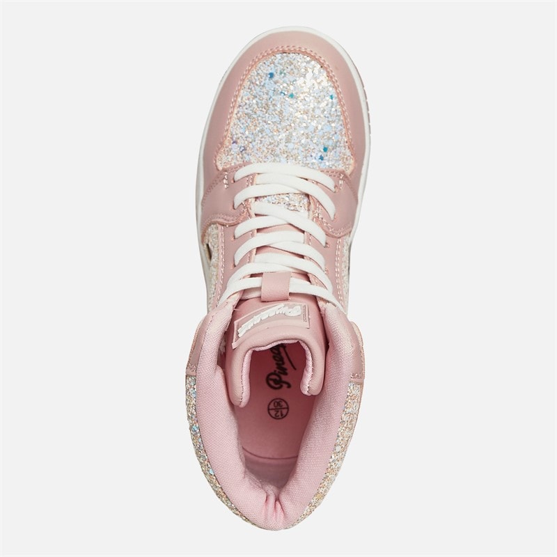 Pineapple Junior Girls Star Hi Top Trainers Pink - Image 4