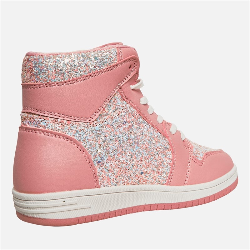 Pineapple Junior Girls Star Hi Top Trainers Pink - Image 5