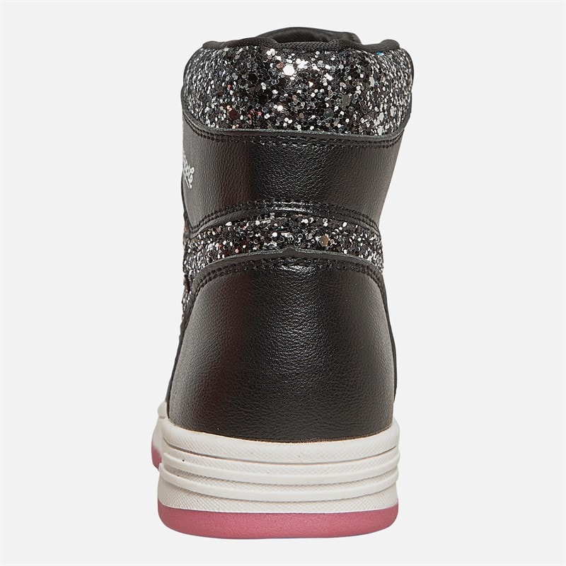 Pineapple Junior Girls Star Hi Top Trainers Black - Image 3