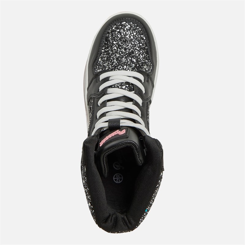 Pineapple Junior Girls Star Hi Top Trainers Black - Image 4