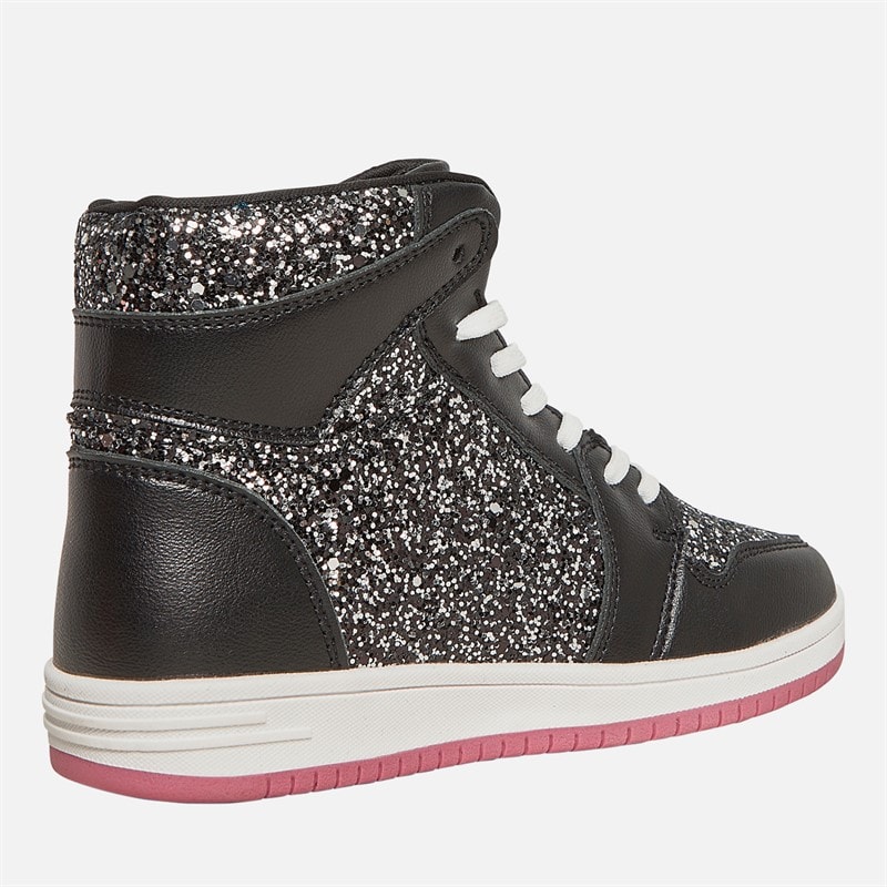 Pineapple Junior Girls Star Hi Top Trainers Black - Image 5