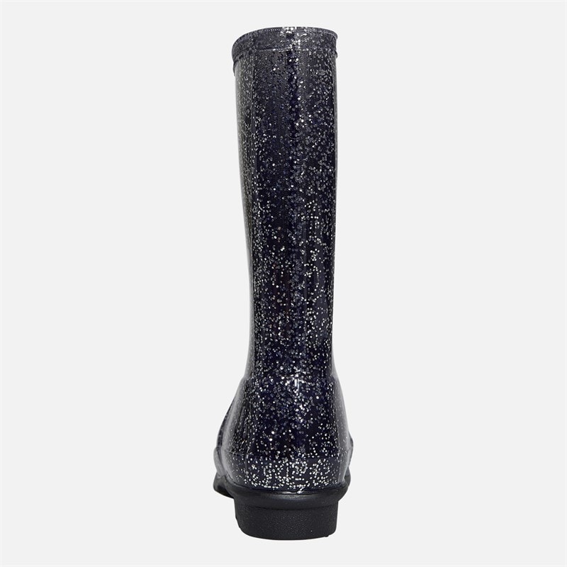 Pineapple Girls Glitter Wellies Black - Image 4