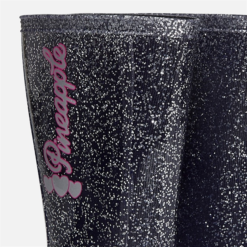 Pineapple Girls Glitter Wellies Black - Image 5