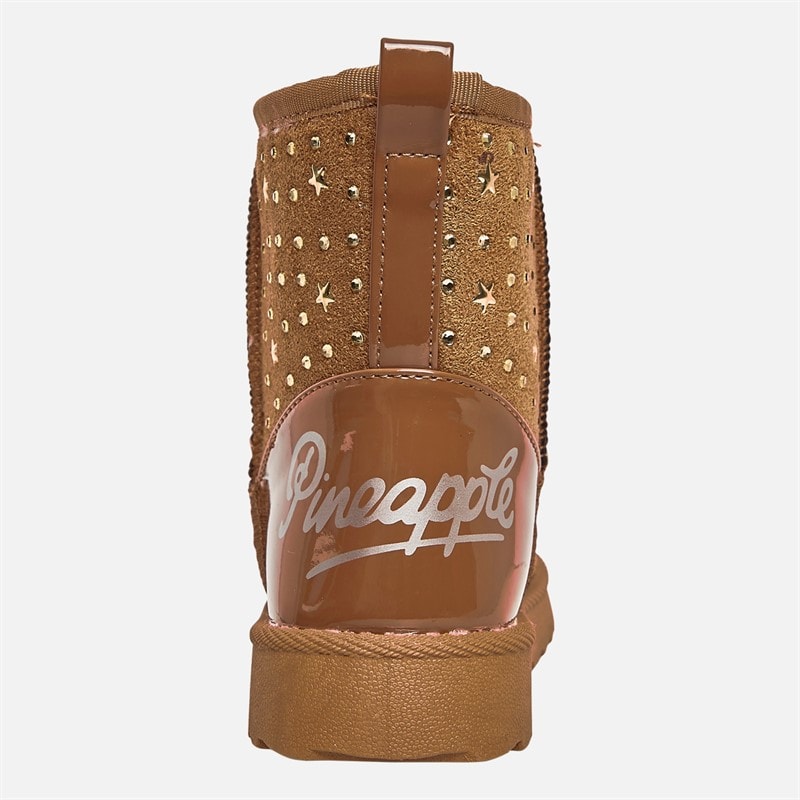 Pineapple Junior Girls Star Huggy Boots Chestnut - Image 3