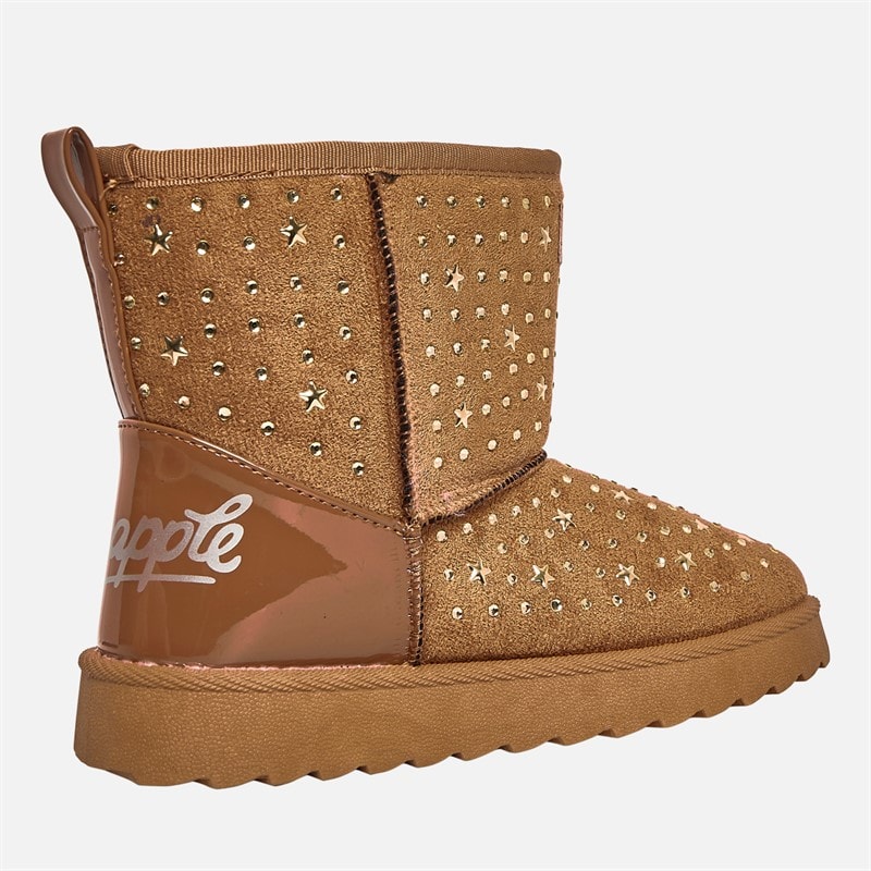 Pineapple Junior Girls Star Huggy Boots Chestnut - Image 5