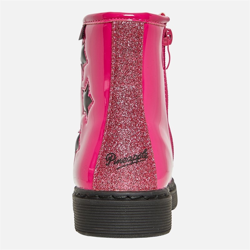 Pineapple Infant Girls Star Boots Pink Patent - Image 3