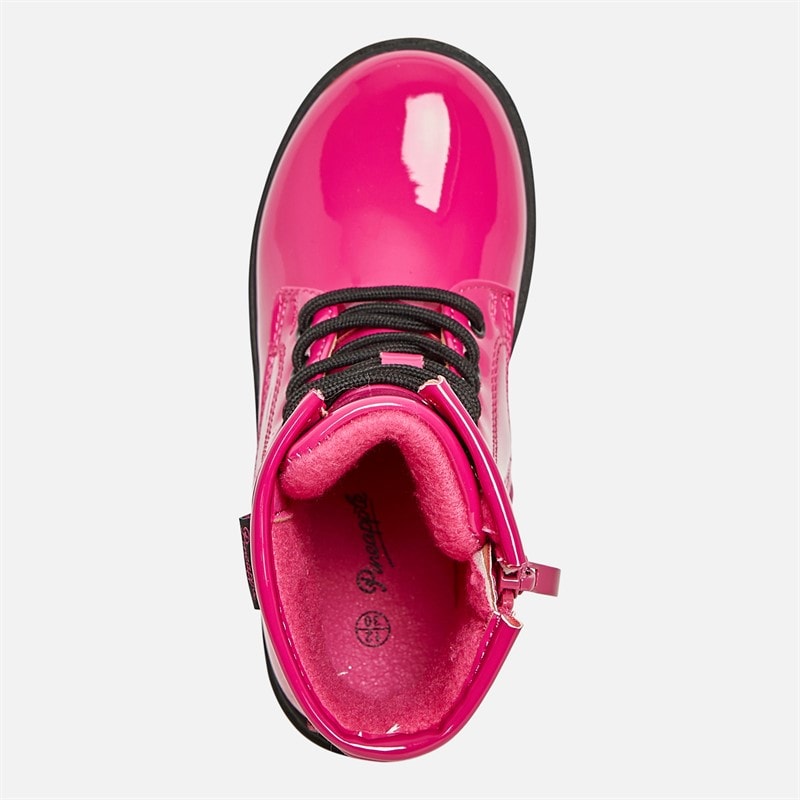 Pineapple Infant Girls Star Boots Pink Patent - Image 4