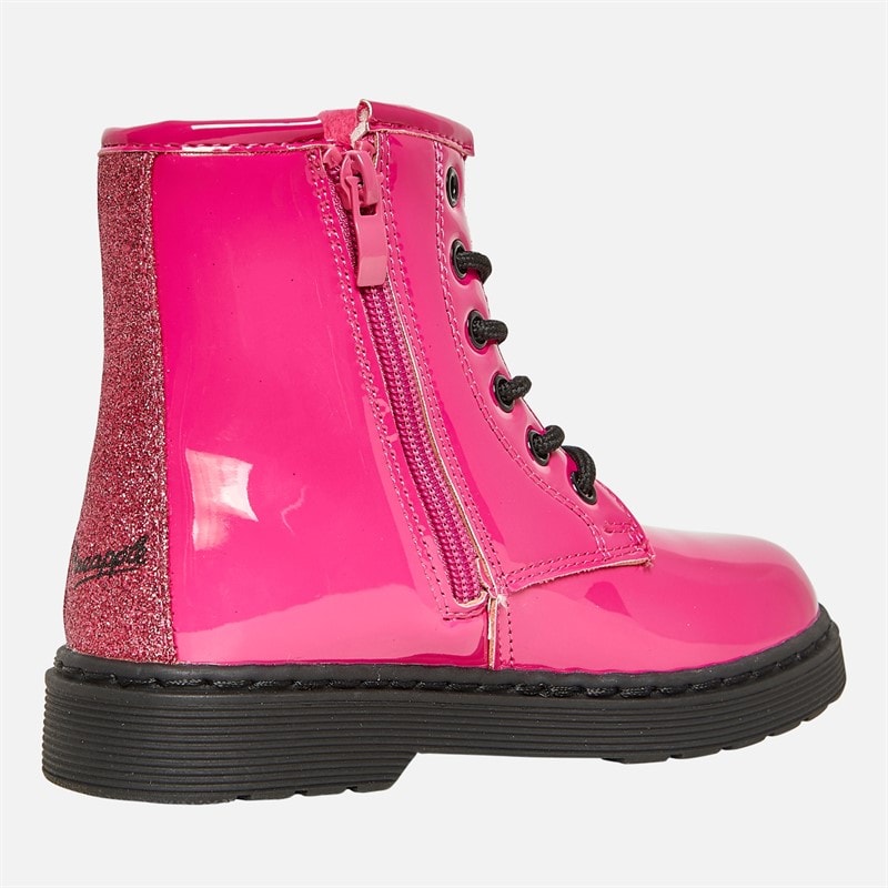 Pineapple Infant Girls Star Boots Pink Patent - Image 5
