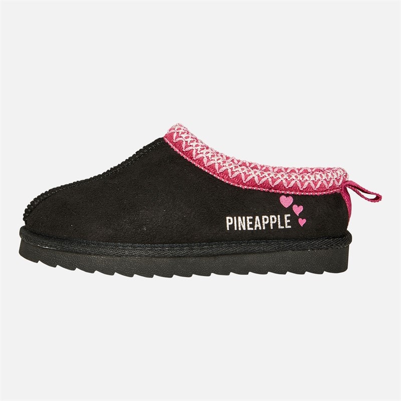 Pineapple Junior Girls Huggy Slippers Black Micro - Image 2