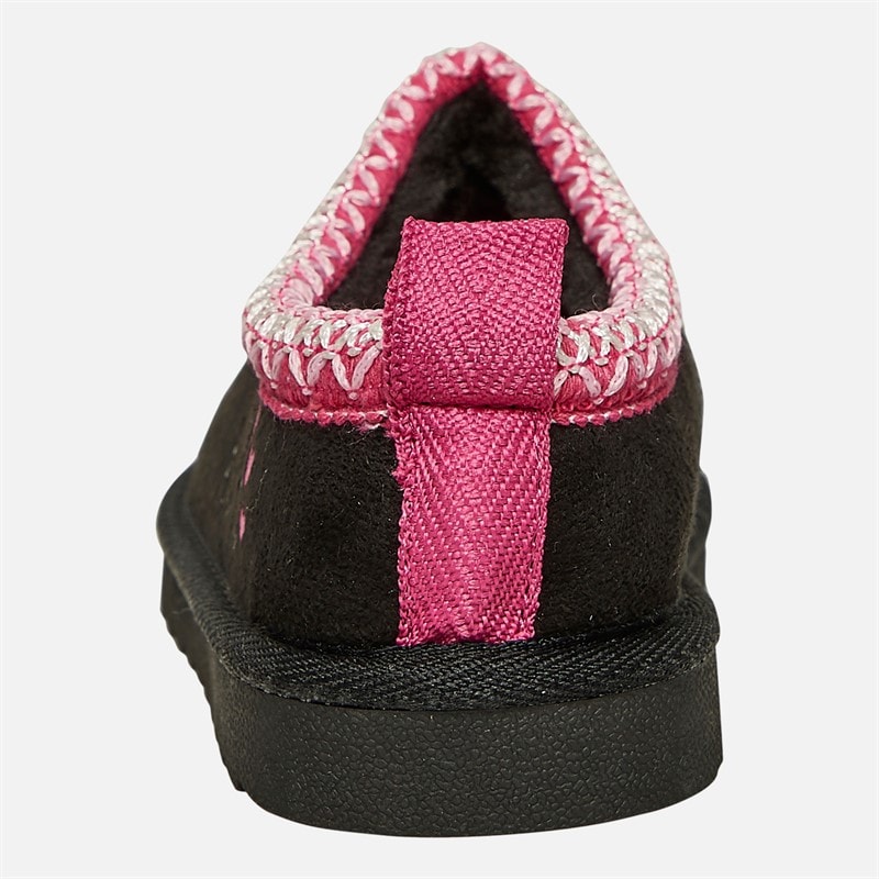 Pineapple Junior Girls Huggy Slippers Black Micro - Image 4